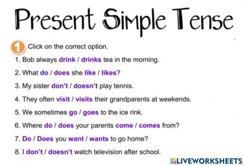 HW APR 4th SIMPLE PRESENT