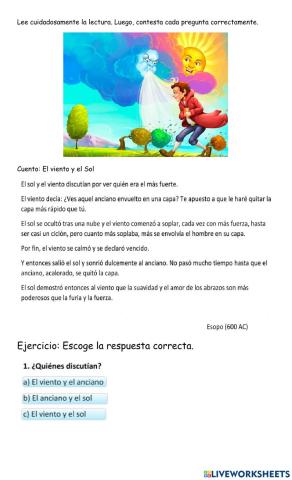 Audiolectura El viento y el sol