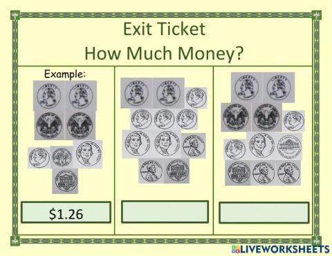 How Much Money Exit Ticket 3