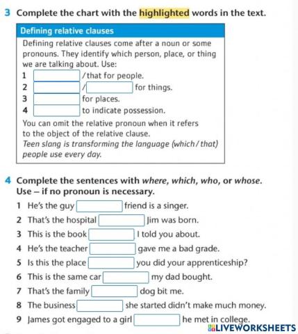 Relative clauses