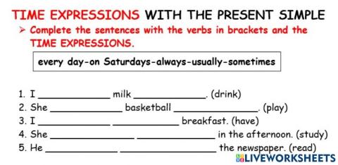 HW APR 4th TIME EXPRESSIONS