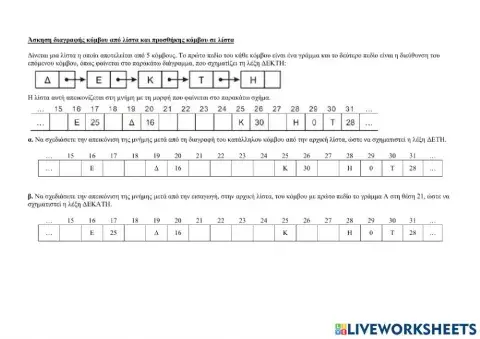 Διαγραφή κόμβου από λίστα και προσθήκη κόμβου σε λίστα