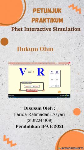 Lembar Kerja Praktikum Hukum  Ohm Virtual Lab