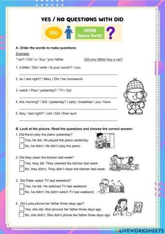 Yes-No questions with the Past Simple