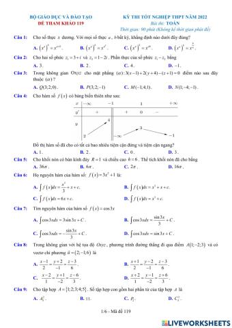 TNTHPT-MĐ-67-Đề ôn tập số 119