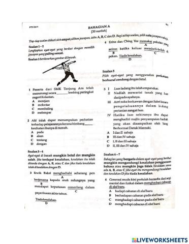 Latih tubi kertas 1 tingkatan 1-3