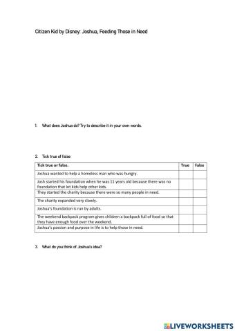 Video Comprehension - Citizen Kid