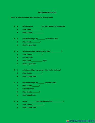 Listening exercise