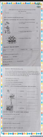 EL4: Middle test of semester2 : Reading and Writing