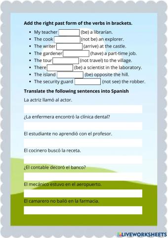 Past simple - 5º de Primaria
