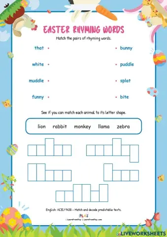 Easter Hat-Astrophe - Easter Rhyming Words