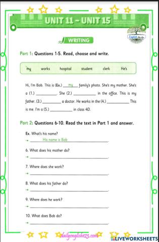 UNIT 11-15  Reading and Writing