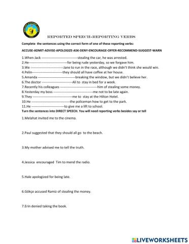 Reported speech- reporting verbs