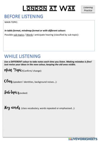Blitz Britain - Listening Practice