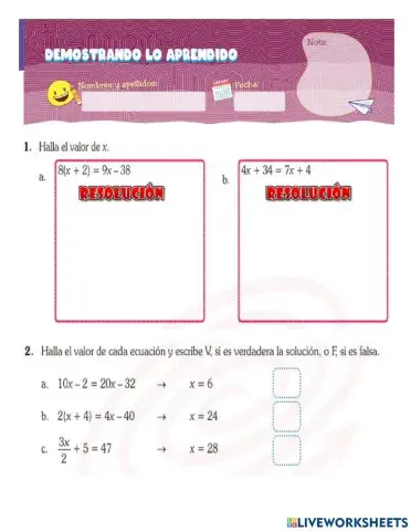 Práctica calificada de álgebra