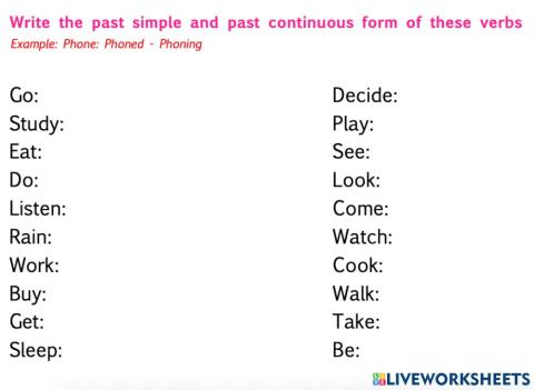 Past Simple and Past Continuous