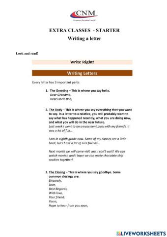 Writing a letter