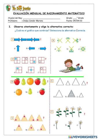 Evaluación de razonamiento matemático