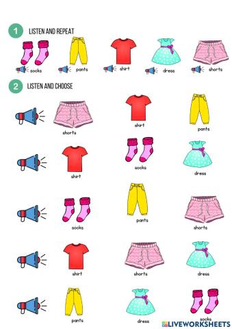 Listening Worksheet - Clothes