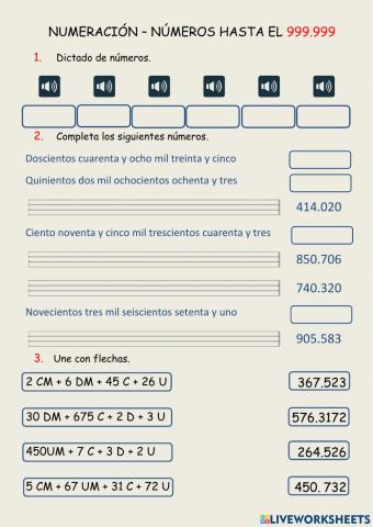 Numeración hasta el 999.999
