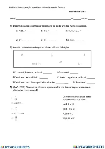 Conjuntos numéricos