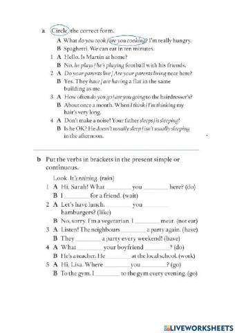 Present Simple- present continuous