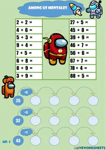 Cálculo mental sumas con llevadas