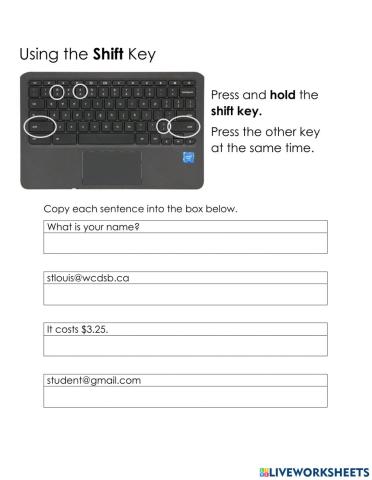 Using the Shift Key