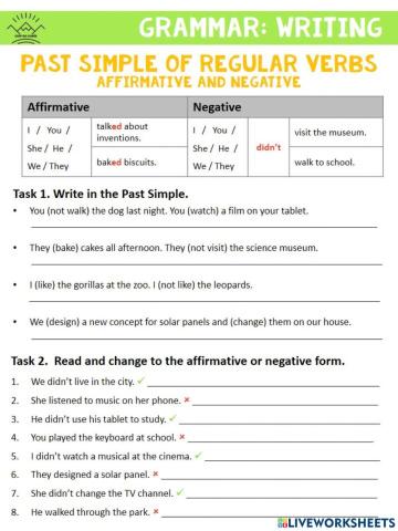Past simple - Regular Verbs I