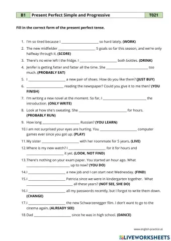 Present Perfect Simple VS Continuous