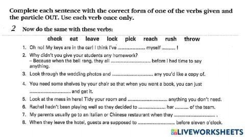 Phrasal verb -OUT-Ex 17