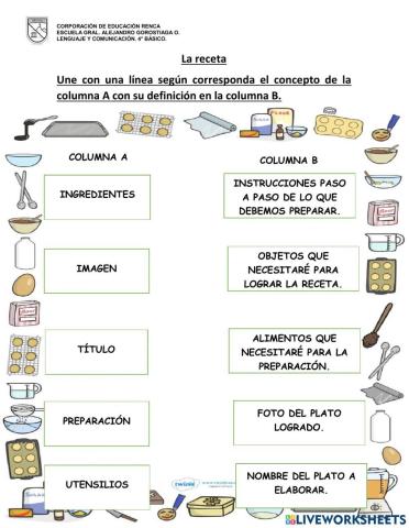 Estructura de la receta