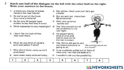 Phrasal verbs - OUT (ex 18)