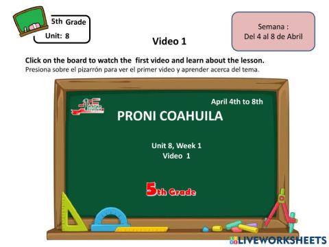 Activity 5th grade Unit 8 W1