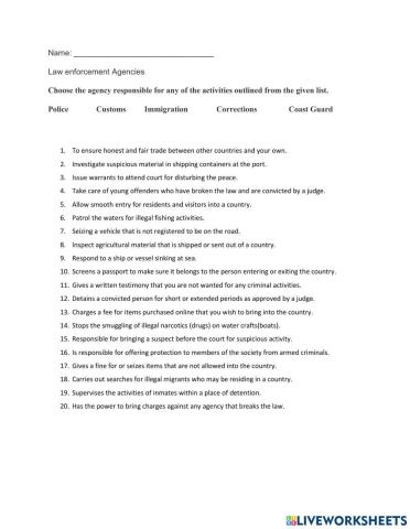 Law enforcement agencies