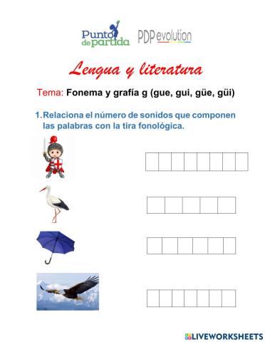 Fonema y grafía g (gue, gui, güe, güi)