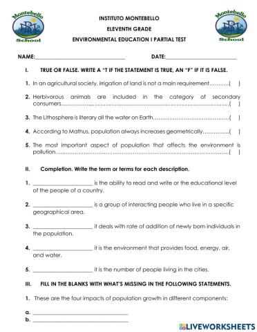 Environmental education test