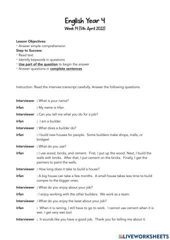 Reading Comprehension