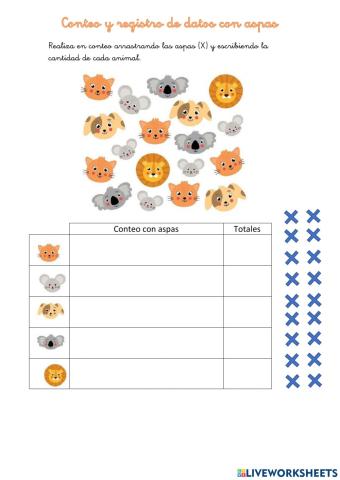 Conteo de datos con aspa