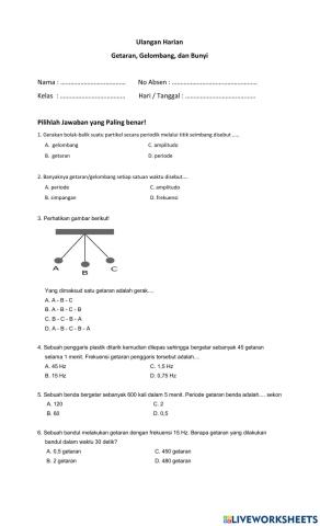 Uh getaran, gelombang,  dan bunyi