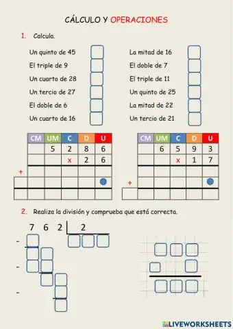 Cálculo y operaciones