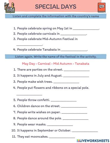 Celebrating special days