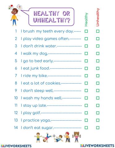 Healthy and Unhealthy