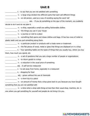 Ielts f2 listening unit 8 vocab