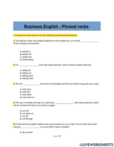 Business english - phrasal verbs
