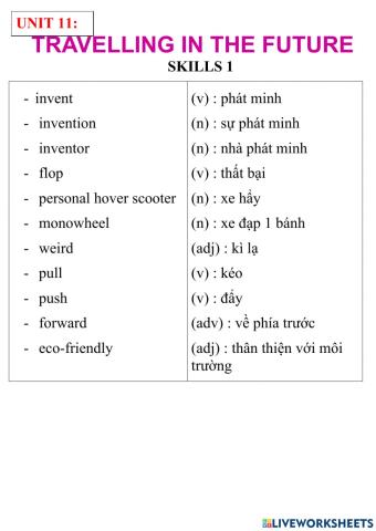 English 7- unit 11- skills 1