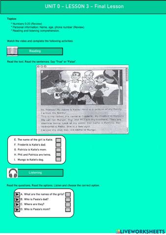 Unit 0 - Final Lesson