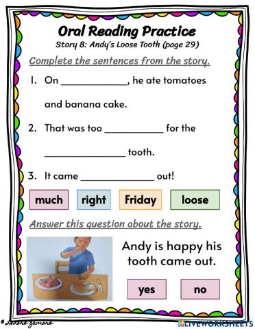 Oral Reading Practice - Story 8