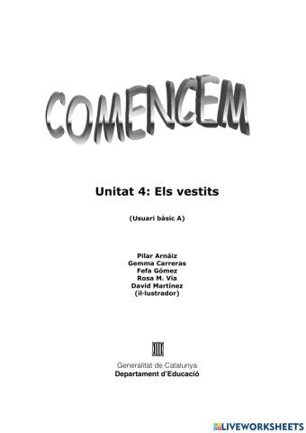 Comencem. els vestits   الملابس