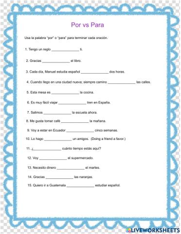 Práctica Simple: Por y Para